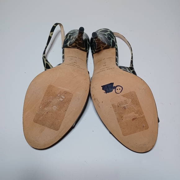 Kate Spade Open Toe Strappy D'orsey Giraffe Leather Print Heels Size 10B see pic - Picture 8 of 9